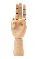Wooden hand Artificial isolated with white background