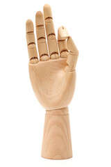 Wooden hand Artificial isolated with white background