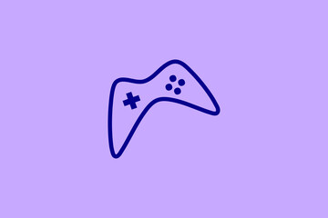 Fototapeta premium game logos. game stick image with purple line style. game icons.