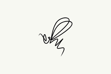 bee abstract logo. bee logo in great monoline style.