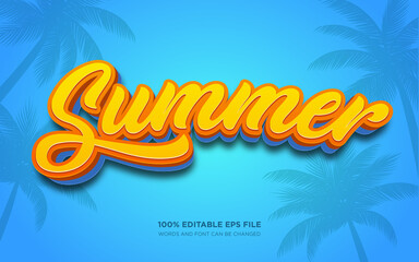 Fototapeta na wymiar Summer 3D editable text style effect 