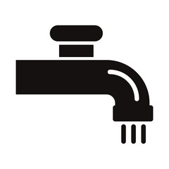 シンプルな蛇口のアイコン/白背景