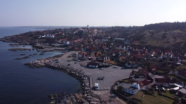 An Aerial View of the Majestic Town of Bornholm 