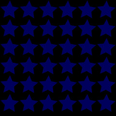 blue star isolated on black background, pattern seamless