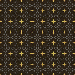 Trendy background pattern with geometric ornament on black background, wallpaper. Seamless pattern, texture. Vector illustration