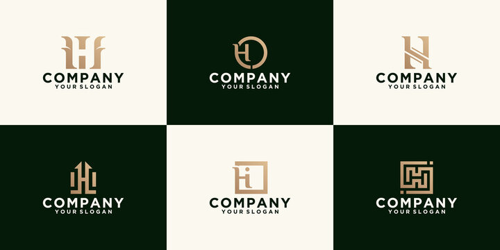 collection, creative logo monogram letter h