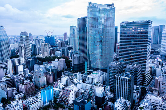 東京の都心部・ドローン撮影