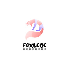 fox colorful logo design ilustration 