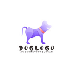 dog colorful logo design ilustration 