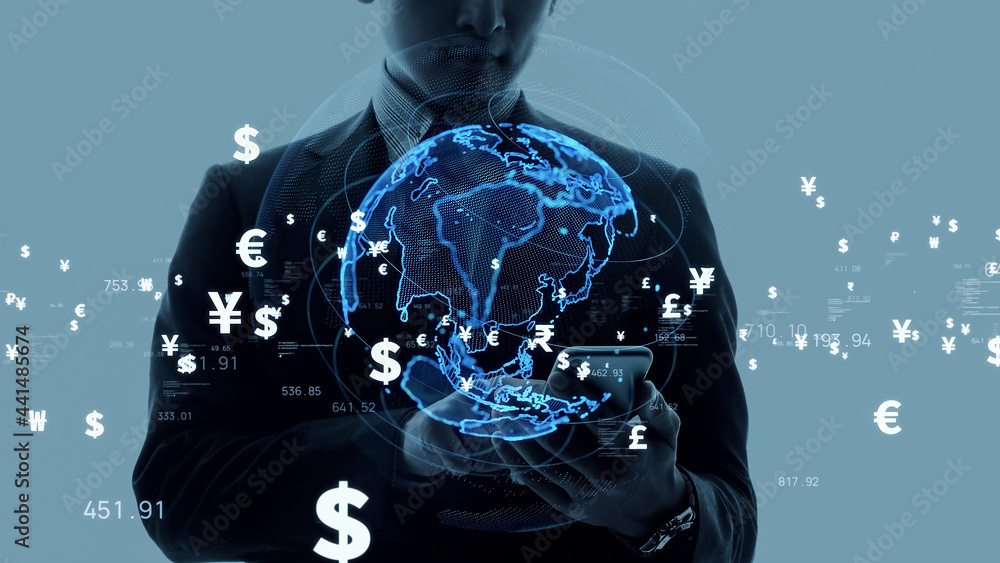 Aufkleber 金融テクノロジー　フィンテック　グローバルネットワーク