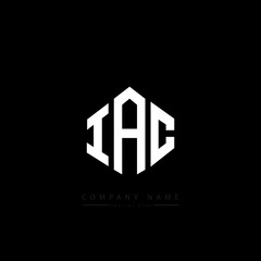 IAC letter logo design with polygon shape. IAC polygon logo monogram. IAC cube logo design. IAC hexagon vector logo template white and black colors. IAC monogram. IAC business and real estate logo. 