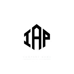 IAP letter logo design with polygon shape. IAP polygon logo monogram. IAP cube logo design. IAP hexagon vector logo template white and black colors. IAP monogram. IAP business and real estate logo. 
