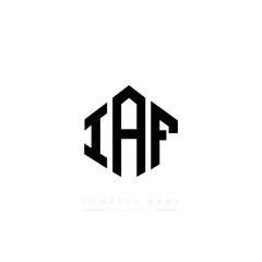 IAF letter logo design with polygon shape. IAF polygon logo monogram. IAF cube logo design. IAF hexagon vector logo template white and black colors. IAF monogram. IAF business and real estate logo. 