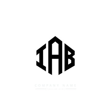 IAB letter logo design with polygon shape. IAB polygon logo monogram. IAB cube logo design. IAB hexagon vector logo template white and black colors. IAB monogram. IAB business and real estate logo. 
