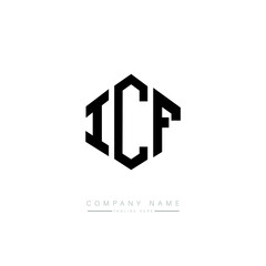 ICF letter logo design with polygon shape. ICF polygon logo monogram. ICF cube logo design. ICF hexagon vector logo template white and black colors. ICF monogram. ICF business and real estate logo. 