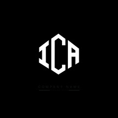 ICA letter logo design with polygon shape. ICA polygon logo monogram. ICA cube logo design. ICA hexagon vector logo template white and black colors. ICA monogram. ICA business and real estate logo. 