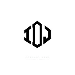 Fototapeta premium IDJ letter logo design with polygon shape. IDJ polygon logo monogram. IDJ cube logo design. IDJ hexagon vector logo template white and black colors. IDJ monogram. IDJ business and real estate logo. 