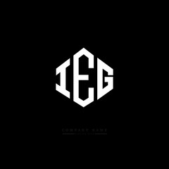 IEG letter logo design with polygon shape. IEG polygon logo monogram. IEG cube logo design. IEG hexagon vector logo template white and black colors. IEG monogram. IEG business and real estate logo. 