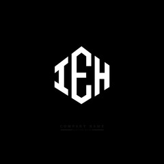 IEH letter logo design with polygon shape. IEH polygon logo monogram. IEH cube logo design. IEH hexagon vector logo template white and black colors. IEH monogram. IEH business and real estate logo. 