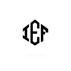 IEF letter logo design with polygon shape. IEF polygon logo monogram. IEF cube logo design. IEF hexagon vector logo template white and black colors. IEF monogram. IEF business and real estate logo. 