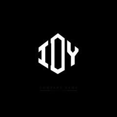 IDY letter logo design with polygon shape. IDY polygon logo monogram. IDY cube logo design. IDY hexagon vector logo template white and black colors. IDY monogram. IDY business and real estate logo. 