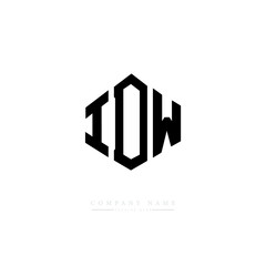 IDW letter logo design with polygon shape. IDW polygon logo monogram. IDW cube logo design. IDW hexagon vector logo template white and black colors. IDW monogram. IDW business and real estate logo. 