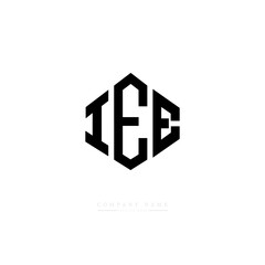 IEE letter logo design with polygon shape. IEE polygon logo monogram. IEE cube logo design. IEE hexagon vector logo template white and black colors. IEE monogram. IEE business and real estate logo. 