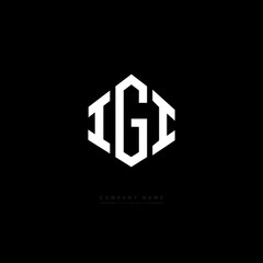 IGI letter logo design with polygon shape. IGI polygon logo monogram. IGI cube logo design. IGI hexagon vector logo template white and black colors. IGI monogram. IGI business and real estate logo. 