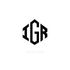 IGR letter logo design with polygon shape. IGR polygon logo monogram. IGR cube logo design. IGR hexagon vector logo template white and black colors. IGR monogram. IGR business and real estate logo. 