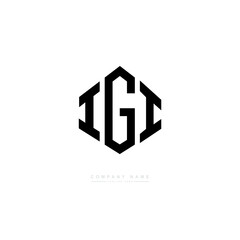 IGI letter logo design with polygon shape. IGI polygon logo monogram. IGI cube logo design. IGI hexagon vector logo template white and black colors. IGI monogram. IGI business and real estate logo. 