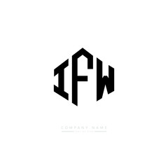 IFW letter logo design with polygon shape. IFW polygon logo monogram. IFW cube logo design. IFW hexagon vector logo template white and black colors. IFW monogram. IFW business and real estate logo. 