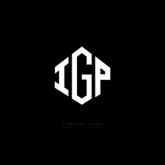 IGP letter logo design with polygon shape. IGP polygon logo monogram. IGP cube logo design. IGP hexagon vector logo template white and black colors. IGP monogram. IGP business and real estate logo. 
