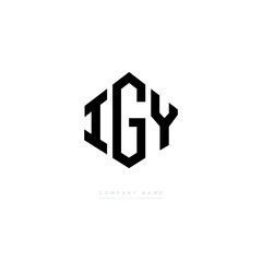 IGY letter logo design with polygon shape. IGY polygon logo monogram. IGY cube logo design. IGY hexagon vector logo template white and black colors. IGY monogram. IGY business and real estate logo. 