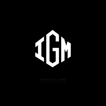 IGM letter logo design with polygon shape. IGM polygon logo monogram. IGM cube logo design. IGM hexagon vector logo template white and black colors. IGM monogram. IGM business and real estate logo. 