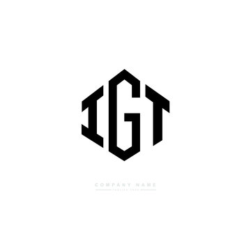 IGT letter logo design with polygon shape. IGT polygon logo monogram. IGT cube logo design. IGT hexagon vector logo template white and black colors. IGT monogram. IGT business and real estate logo. 