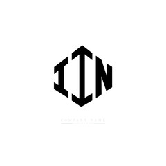 IIN letter logo design with polygon shape. IIN polygon logo monogram. IIN cube logo design. IIN hexagon vector logo template white and black colors. IIN monogram. IIN business and real estate logo. 