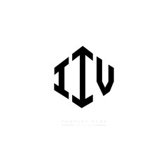 IIV letter logo design with polygon shape. IIV polygon logo monogram. IIV cube logo design. IIV hexagon vector logo template white and black colors. IIV monogram. IIV business and real estate logo. 