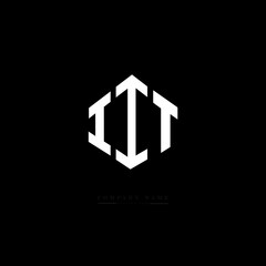IIT letter logo design with polygon shape. IIT polygon logo monogram. IIT cube logo design. IIT hexagon vector logo template white and black colors. IIT monogram. IIT business and real estate logo. 