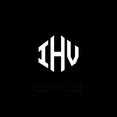 IHV letter logo design with polygon shape. IHV polygon logo monogram. IHV cube logo design. IHV hexagon vector logo template white and black colors. IHV monogram. IHV business and real estate logo. 
