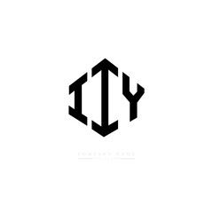 IIY letter logo design with polygon shape. IIY polygon logo monogram. IIY cube logo design. IIY hexagon vector logo template white and black colors. IIY monogram. IIY business and real estate logo. 