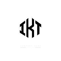 IKT letter logo design with polygon shape. IKT polygon logo monogram. IKT cube logo design. IKT hexagon vector logo template white and black colors. IKT monogram. IKT business and real estate logo. 