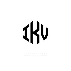 IKV letter logo design with polygon shape. IKV polygon logo monogram. IKV cube logo design. IKV hexagon vector logo template white and black colors. IKV monogram. IKV business and real estate logo. 