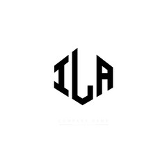 ILA letter logo design with polygon shape. ILA polygon logo monogram. ILA cube logo design. ILA hexagon vector logo template white and black colors. ILA monogram. ILA business and real estate logo. 