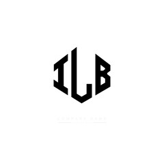 ILB letter logo design with polygon shape. ILB polygon logo monogram. ILB cube logo design. ILB hexagon vector logo template white and black colors. ILB monogram. ILB business and real estate logo. 