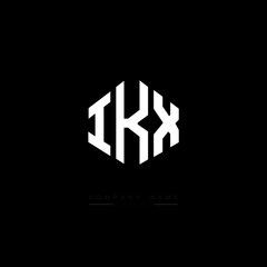 IKX letter logo design with polygon shape. IKX polygon logo monogram. IKX cube logo design. IKX hexagon vector logo template white and black colors. IKX monogram. IKX business and real estate logo. 