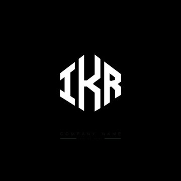 IKR letter logo design with polygon shape. IKR polygon logo monogram. IKR cube logo design. IKR hexagon vector logo template white and black colors. IKR monogram. IKR business and real estate logo. 