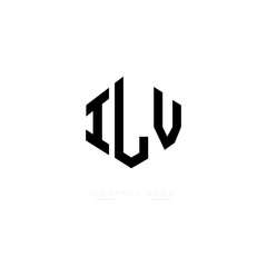 ILV letter logo design with polygon shape. ILV polygon logo monogram. ILV cube logo design. ILV hexagon vector logo template white and black colors. ILV monogram. ILV business and real estate logo. 