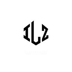 ILZ letter logo design with polygon shape. ILZ polygon logo monogram. ILZ cube logo design. ILZ hexagon vector logo template white and black colors. ILZ monogram. ILZ business and real estate logo. 