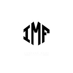 IMF letter logo design with polygon shape. IMF polygon logo monogram. IMF cube logo design. IMF hexagon vector logo template white and black colors. IMF monogram. IMF business and real estate logo. 
