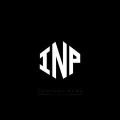 INP letter logo design with polygon shape. INP polygon logo monogram. INP cube logo design. INP hexagon vector logo template white and black colors. INP monogram. INP business and real estate logo. 